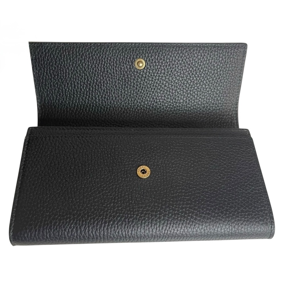 Rare Gucci Yellow Python & Black Pebbled Calfskin Leather Continental Wallet - Picture 7 of 11